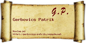 Gerbovics Patrik névjegykártya